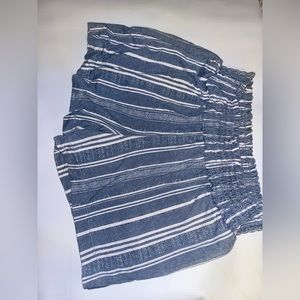 Flowy, Striped, blue and white shorts (WITH POCKETS)